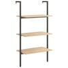 vidaXL Estanter&iacute;a inclinada 3 baldas marr&oacute;n claro negro 64x35x120,5 cm