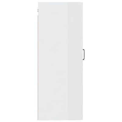 vidaXL Armario colgante madera de ingeniería blanco brillo 35x34x90 cm