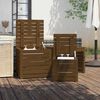 vidaXL Set cajas de jardín 3 pzas madera maciza pino gris marrón miel