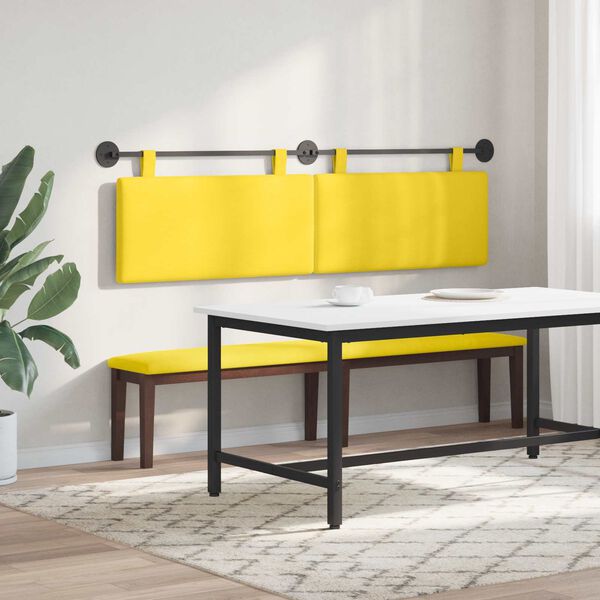 vidaXL Cabecera Colgante Amarillo Claro 190 x 55 x 5 cm Tela de Pana
