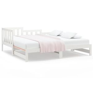 vidaXL Sof&aacute; cama extra&iacute;ble sin colch&oacute;n blanco 2x(90x190) cm