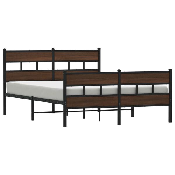 vidaXL Estructura de cama sin colchón metal marrón roble 150x200 cm