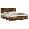 vidaXL Estructura de cama Roble ahumado 180 x 200 cm Madera Ingenieril