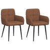 vidaXL Sillas de comedor 2 uds. Cuero de Suede Sint&eacute;tico Marr&oacute;n