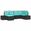 vidaXL Conjunto de sof&aacute; de jard&iacute;n 6 uds. Negro rat&aacute;n sint&eacute;tico