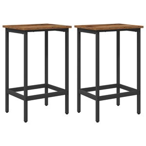 vidaXL Taburete de bar 2 uds. Madera envejecida 40 x 32 x 64 cm