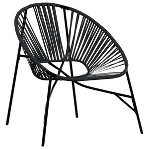 vidaXL Silla de jard&iacute;n con forma de huevo de rat&aacute;n sint&eacute;tico negro