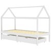 vidaXL Estructura de cama infantil cajones madera pino blanco 90x200cm