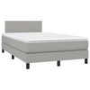 vidaXL Cama box spring con colch&oacute;n y LED tela gris claro 120x190 cm