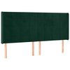 vidaXL Cabecero con orejas de terciopelo verde oscuro 163x16x118/128cm