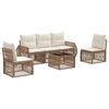 vidaXL Conjunto de sof&aacute;s de jard&iacute;n 6 pcs Beige y blanco crema
