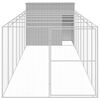 vidaXL Caseta perros corral acero galvanizado gris claro 214x865x181cm