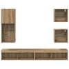 vidaXL Unidades de TV de Pared con LED 5 pcs Roble artesanal