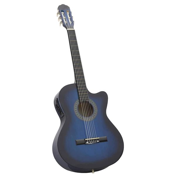 vidaXL Set de guitarra occidental 12 pzas ecualizador y 6 cuerdas azul