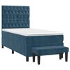 vidaXL Cama box spring con colch&oacute;n terciopelo azul oscuro 100x200 cm