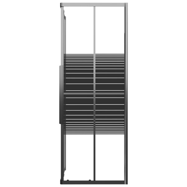 vidaXL Cabina de ducha a rayas ESG negra 90x70x180 cm
