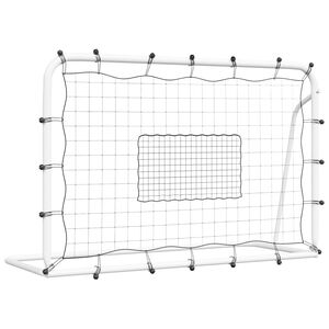 vidaXL Red de rebote de f&uacute;tbol acero y PE blanco y negro 184x61x123 cm