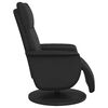 vidaXL Sill&oacute;n reclinable con reposapi&eacute;s cuero sint&eacute;tico negro