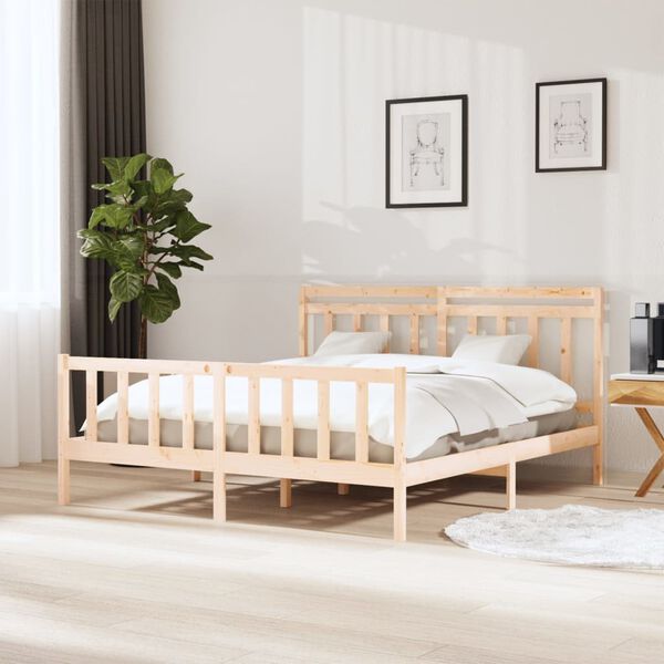 vidaXL Estructura de cama de madera maciza 160x200 cm
