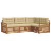 vidaXL Conjunto de sof&aacute;s de exterior con coj&iacute;n 4 pcs Natural y Beige