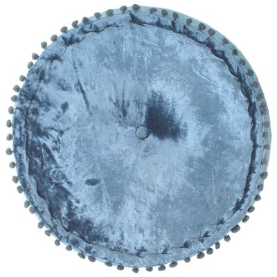 vidaXL Puf redondo de terciopelo azul 40x20 cm