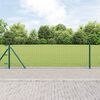 vidaXL Postes de cerca 7 pcs Verde Ø32mm 50 cm Acero galvanizado