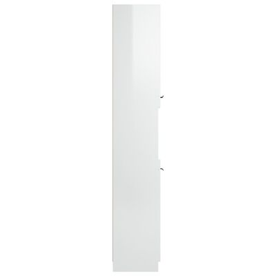 vidaXL Armario de baño contrachapada blanco brillo 32x34x188,5cm