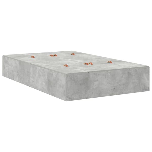 vidaXL Cama con almacenamiento Gris Concreto 120 x 200 cm