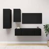 vidaXL Set de muebles de sal&oacute;n TV 4 piezas madera ingenier&iacute;a negro