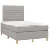 vidaXL Cama box spring con colch&oacute;n y LED tela gris claro 120x190 cm