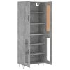 vidaXL Aparador alto madera contrachapada gris hormig&oacute;n 69,5x34x180 cm