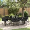 vidaXL Conjunto de Comedor de Jard&iacute;n 9 pcs Negro rat&aacute;n sint&eacute;tico