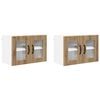 vidaXL Armario de vidrio para pared PORTO 2 uds. Roble artisan