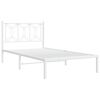 vidaXL Estructura cama sin colch&oacute;n con cabecero metal blanco 107x203cm