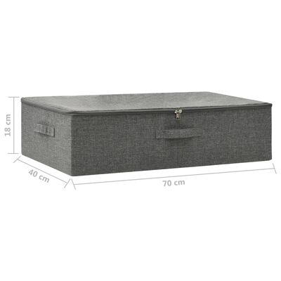 vidaXL Caja de almacenaje tela gris antracita 70x40x18 cm