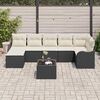 vidaXL Conjunto de sof&aacute; de jard&iacute;n 8 pcs Negro y blanco Polirat&aacute;n