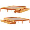 vidaXL Estructura cama con cajones madera pino marr&oacute;n cera 140x190 cm