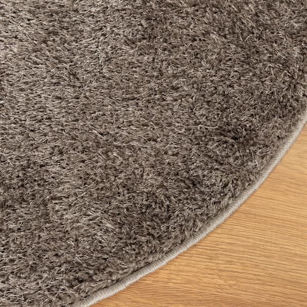 vidaXL Alfombra pelo largo aspecto brillante ISTAN gris &Oslash; 100 cm