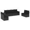 vidaXL Set de sof&aacute;s de jard&iacute;n 8 piezas y cojines rat&aacute;n sint&eacute;tico negro