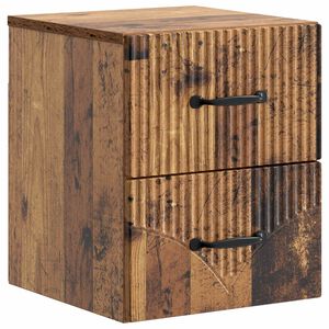 vidaXL Mesita de Noche de Pared Madera envejecida 34,5 x 33 x 40 cm