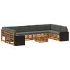 vidaXL Conjunto de sof&aacute;s de exterior 11 pcs Natural y Antracita