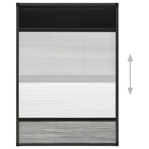 vidaXL Mosquitera plisada para ventanas aluminio con sombra 80x120 cm