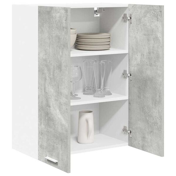 vidaXL Mueble colgante con puerta Gris Concreto 60 x 31 x 80 cm