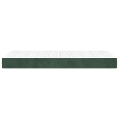 vidaXL Colchón muelles ensacados terciopelo verde oscuro 100x200x20 cm