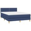 vidaXL Cama box spring con colch&oacute;n tela azul 140x190 cm