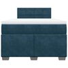 vidaXL Cama box spring con colch&oacute;n terciopelo azul oscuro 120x200 cm