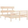 vidaXL Estructura de cama de matrimonio con cabecero madera maciza
