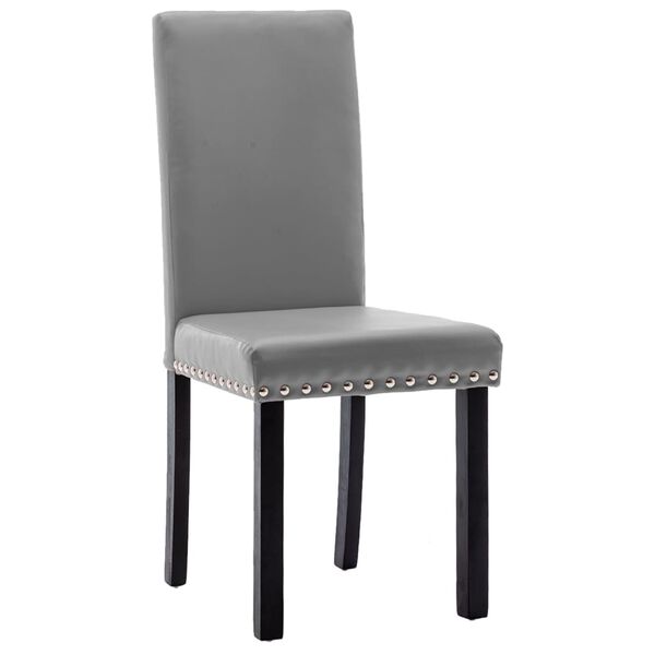 vidaXL Sillas de comedor 4 unidades gris PVC