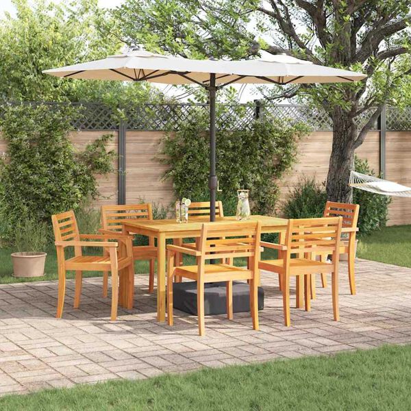 vidaXL Conjunto de Comedor de Jardín 7 pcs Marrón
