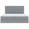 vidaXL Cama con tira de luces LED Gris Claro 200 x 200 cm tela